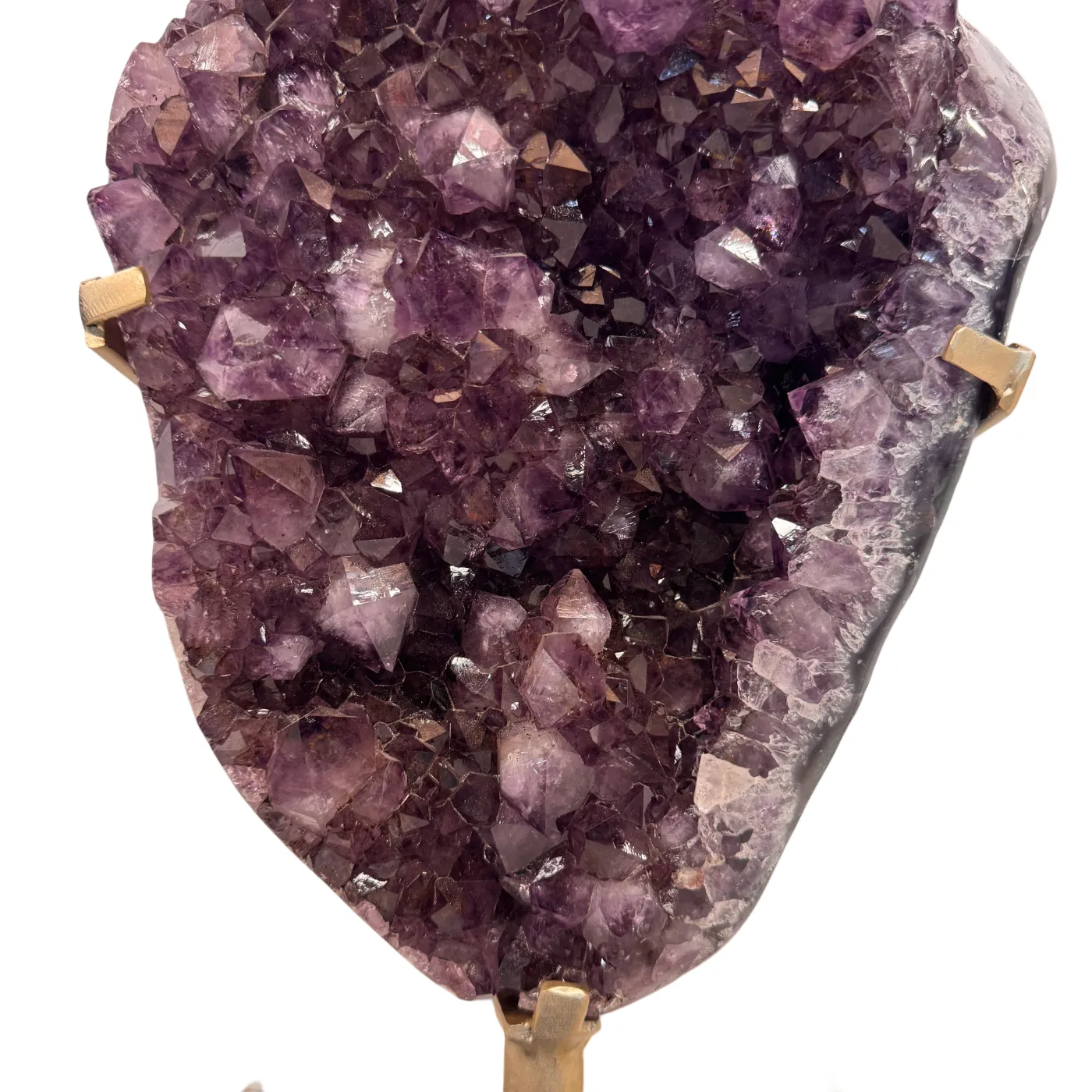 Grote Paarse Amethist op Gouden Metalen Standaard 17,6 kg – Brazilië