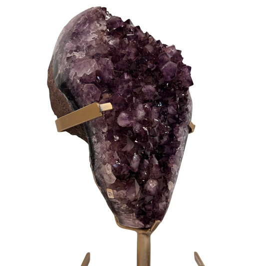 Grote Paarse Amethist op Gouden Metalen Standaard 17,6 kg – Brazilië