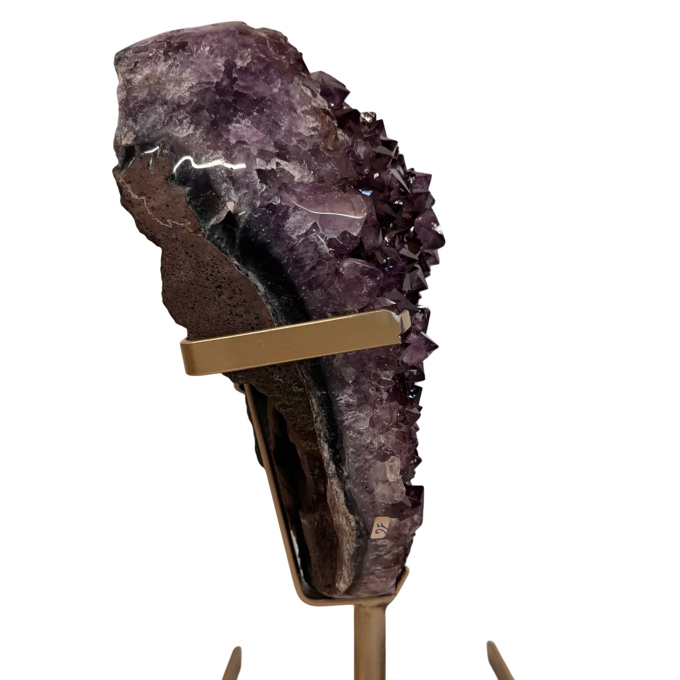 Grote Paarse Amethist op Gouden Metalen Standaard 17,6 kg – Brazilië