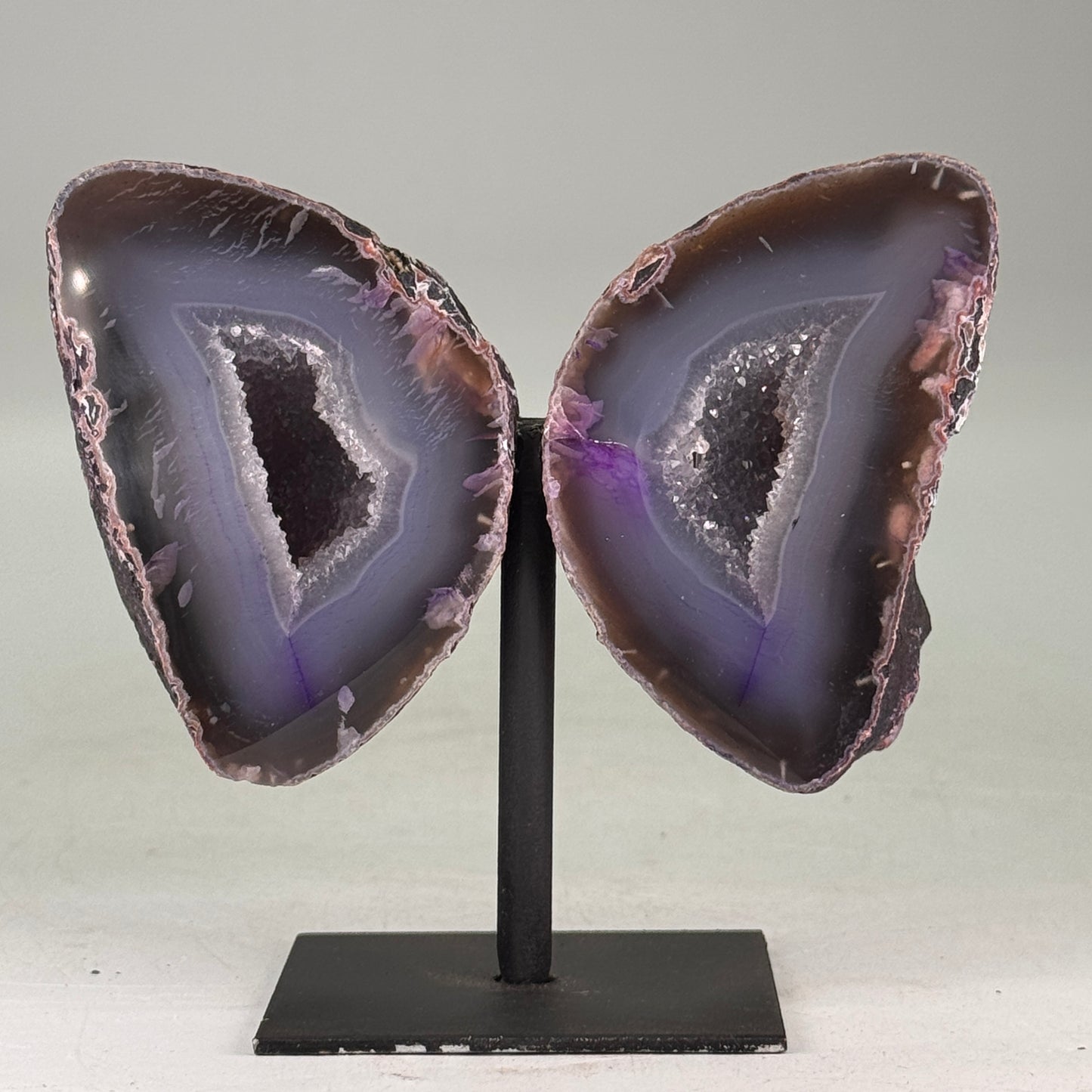 Prachtige Agaat Geode Set op Standaard