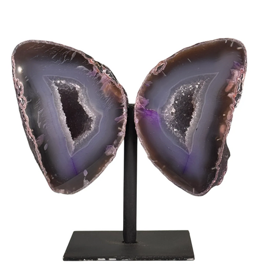 Prachtige Agaat Geode Set op Standaard