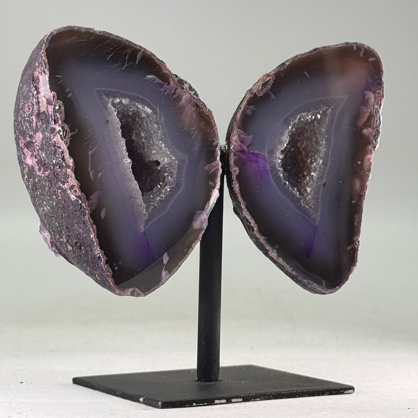 Prachtige Agaat Geode Set op Standaard