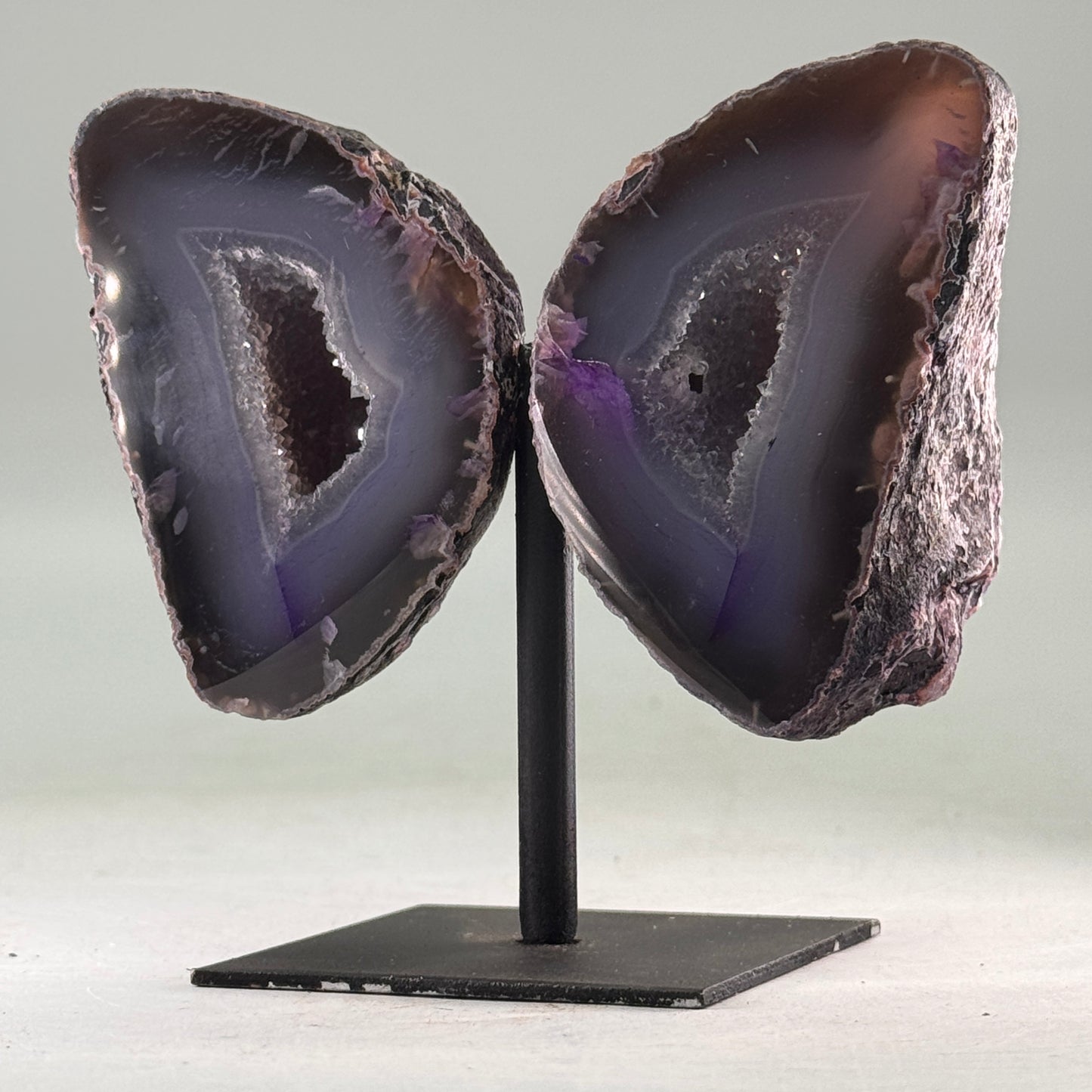 Prachtige Agaat Geode Set op Standaard