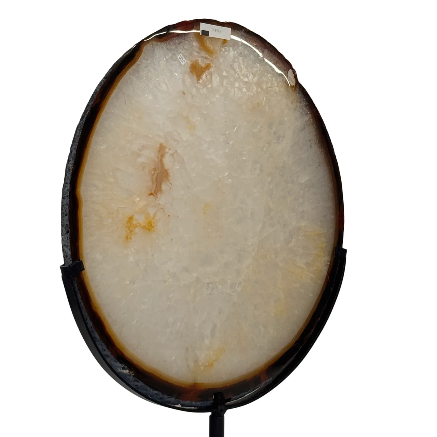 Grote Agaatschijf op Metalen Standaard – 56 cm