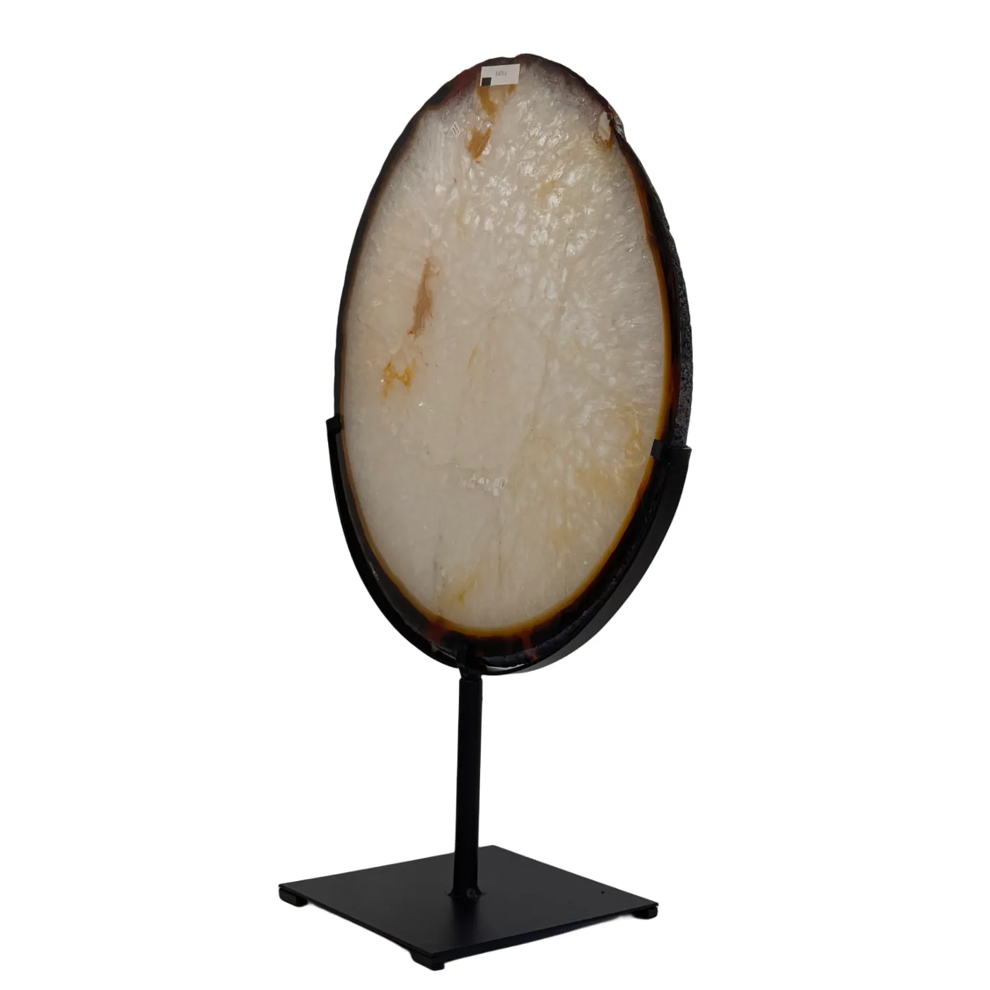 Grote Agaatschijf op Metalen Standaard – 56 cm