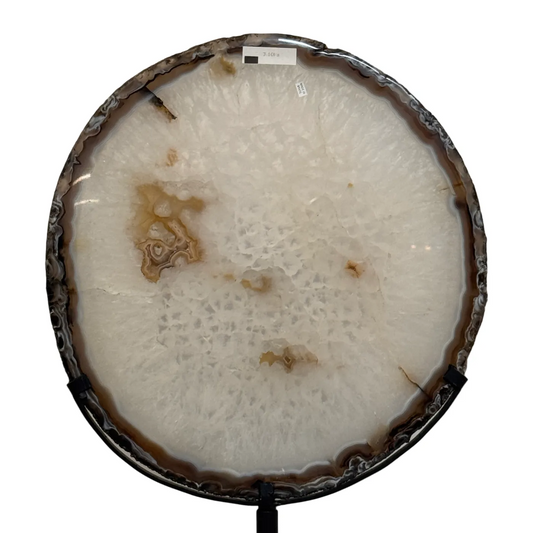Grote Agaatschijf op Metalen Standaard – 48 cm
