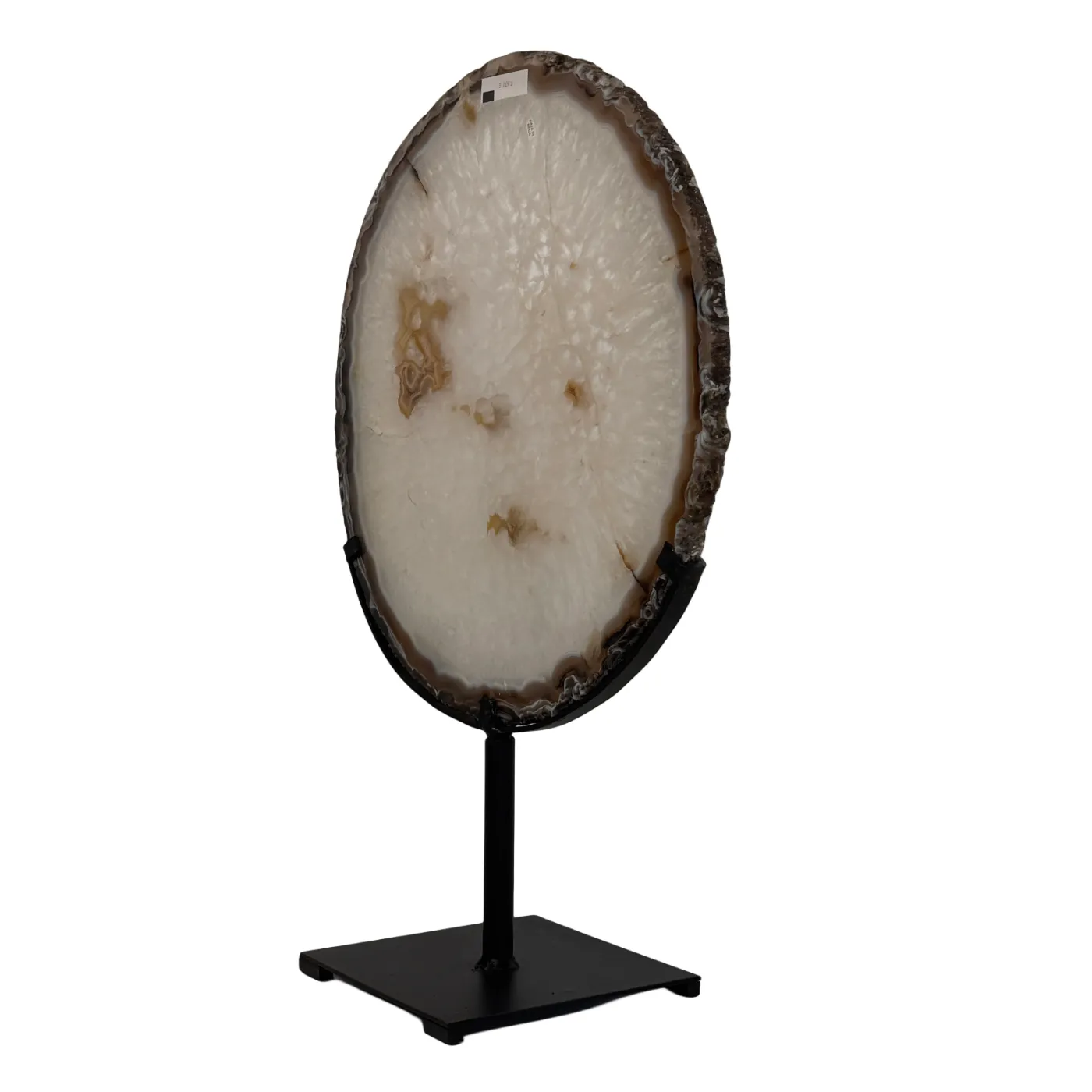 Grote Agaatschijf op Metalen Standaard – 48 cm