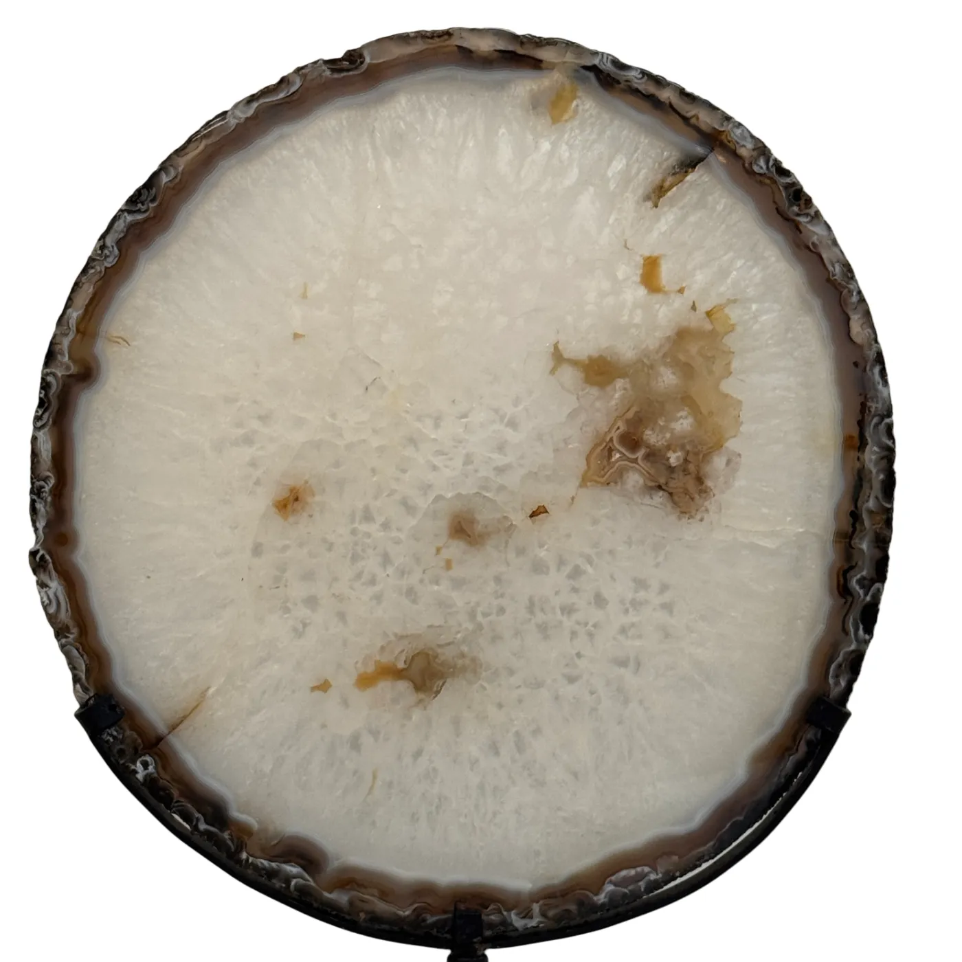 Grote Agaatschijf op Metalen Standaard – 48 cm