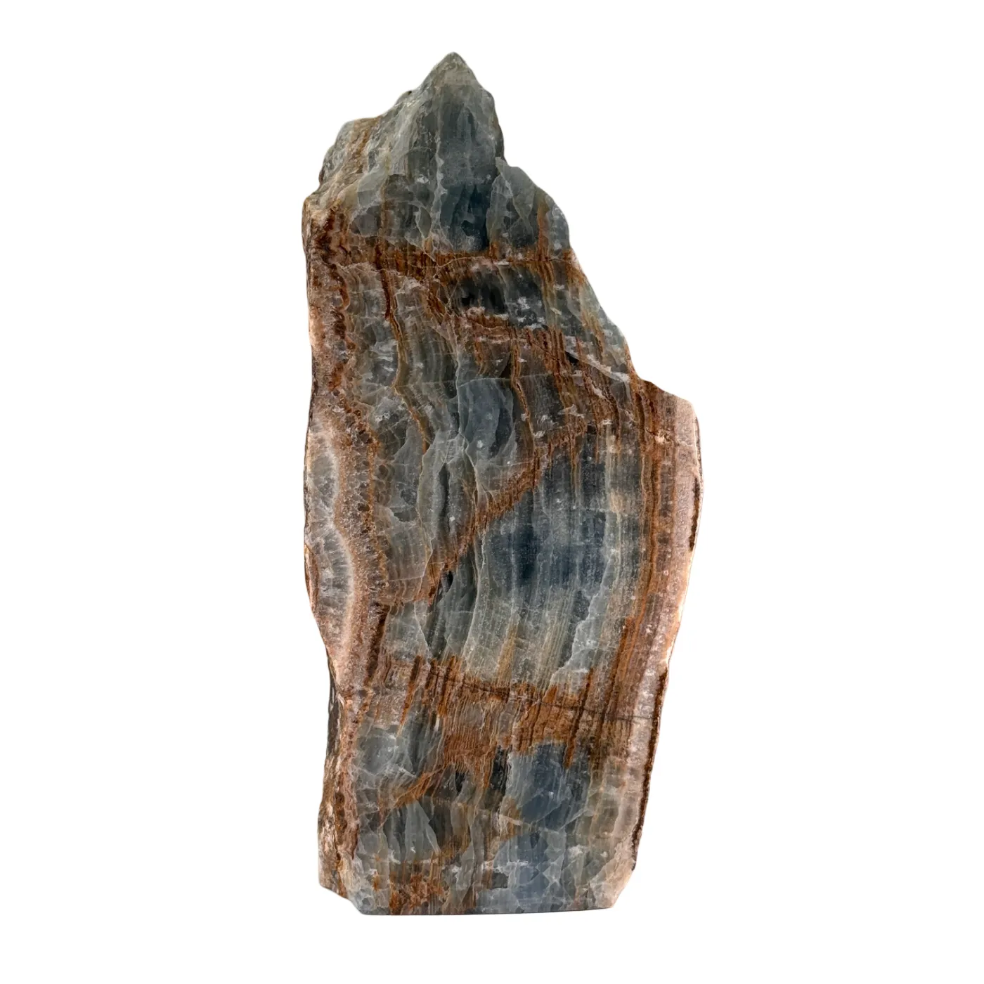 Prachtige blauwe ruwe onyx – half gepolijst