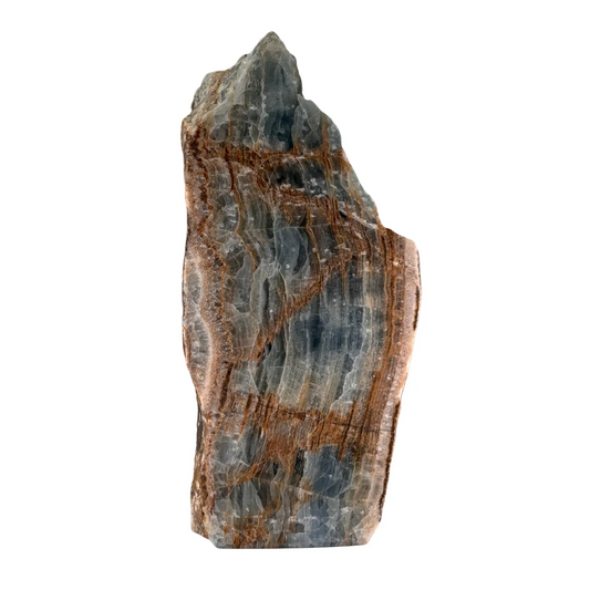 Prachtige blauwe ruwe onyx – half gepolijst