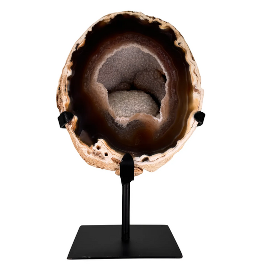 Unieke agaat geode op metalen standaard – Brazilië