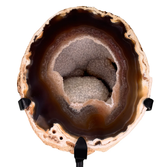 Unieke agaat geode op metalen standaard – Brazilië