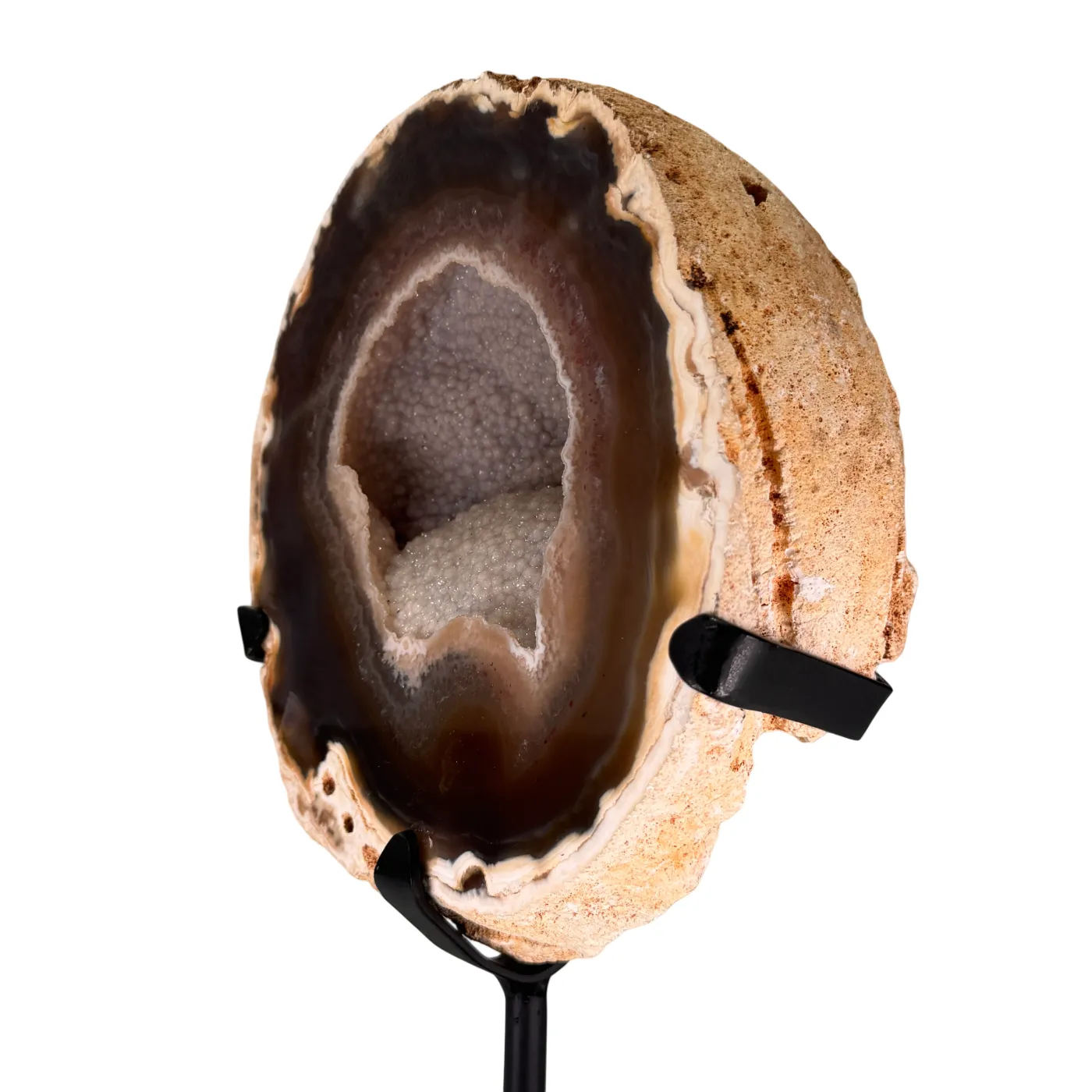 Unieke agaat geode op metalen standaard – Brazilië