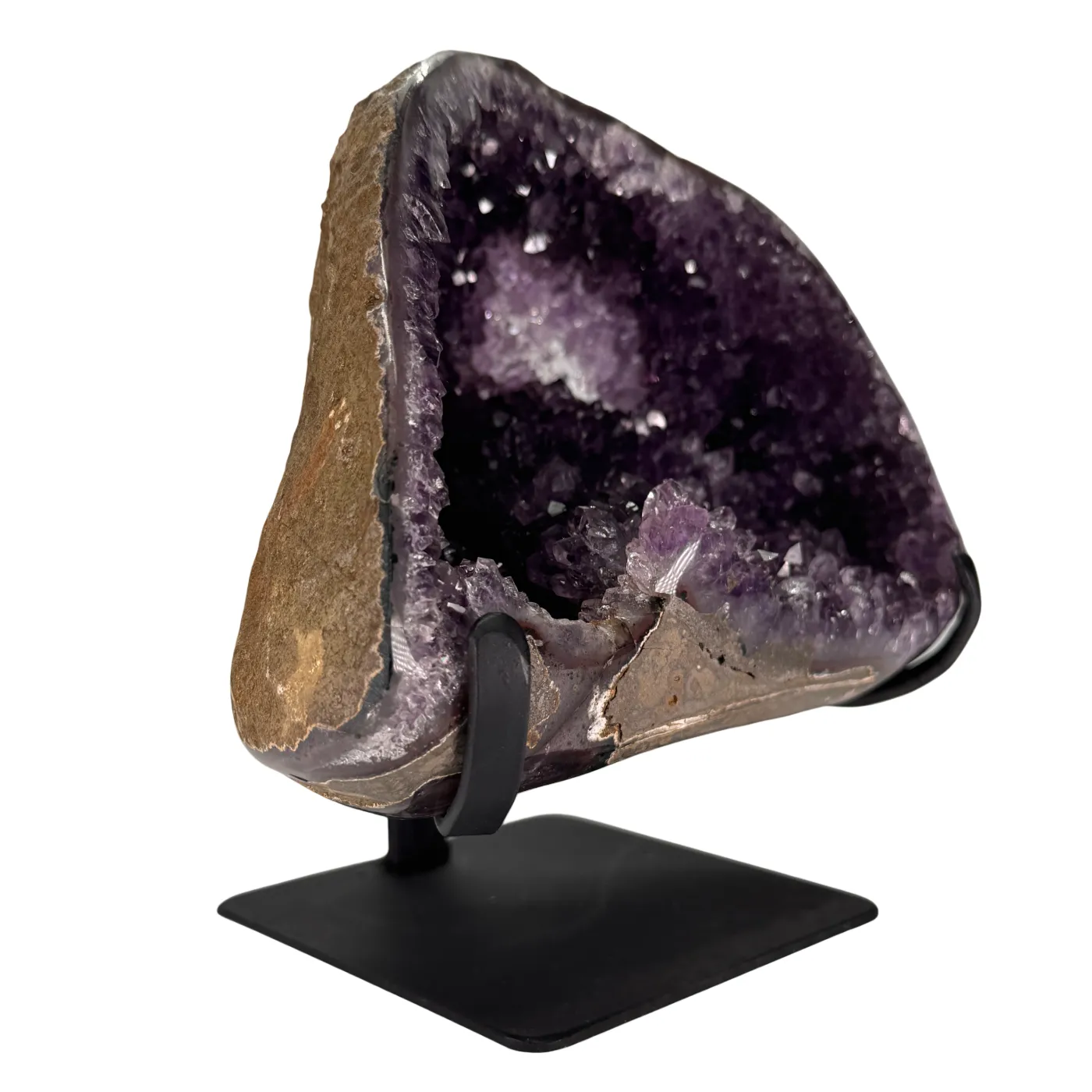 Amethist op Zwarte Metalen Standaard – Hoge Kwaliteit (2 kg)