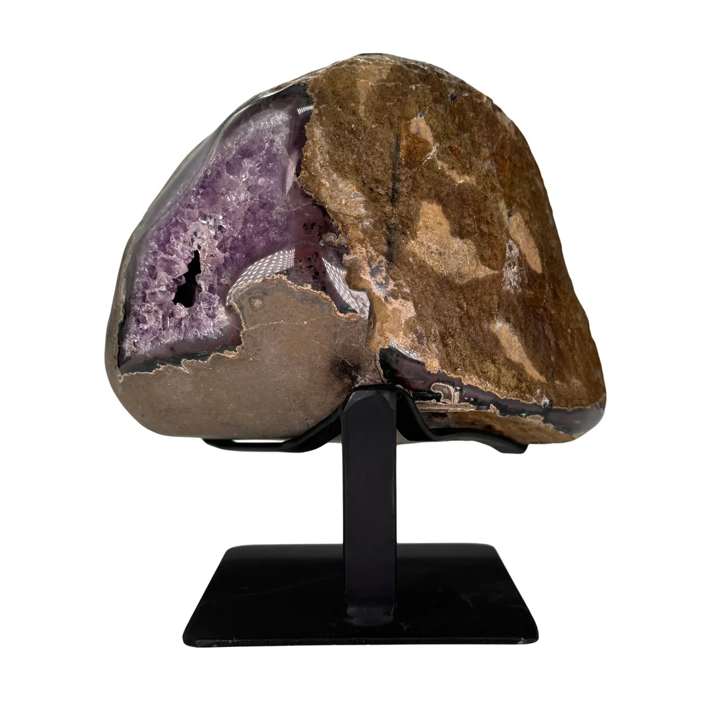 Amethist op Zwarte Metalen Standaard – Hoge Kwaliteit (2 kg)