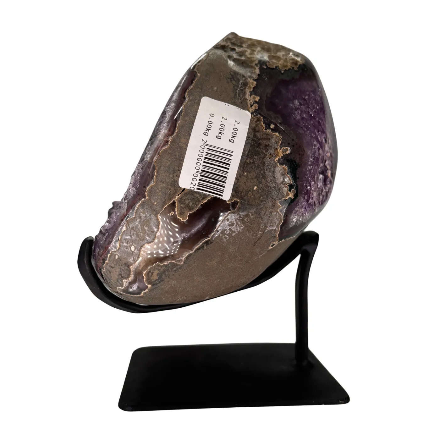 Amethist op Zwarte Metalen Standaard – Hoge Kwaliteit (2 kg)