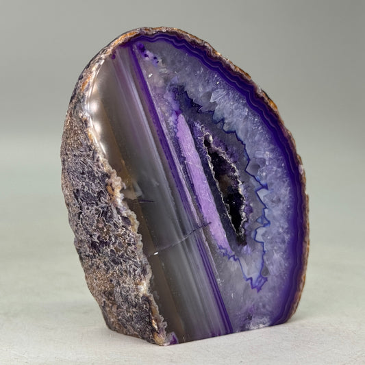 Prachtige paars agaat geode uit Brazilië – klein formaat