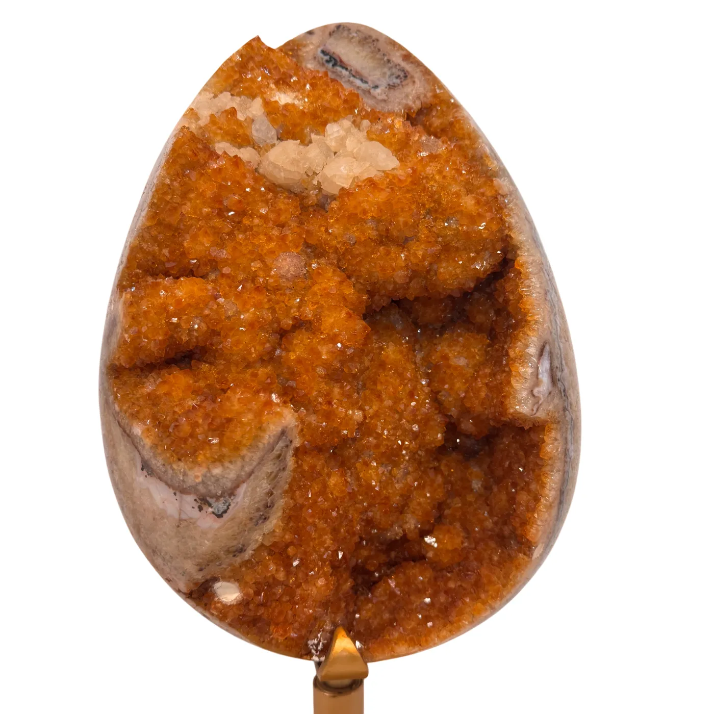 Zeer Uniek Citrien Ei op Draaibare Metalen Standaard – 27,54 kg (alleen afhalen)