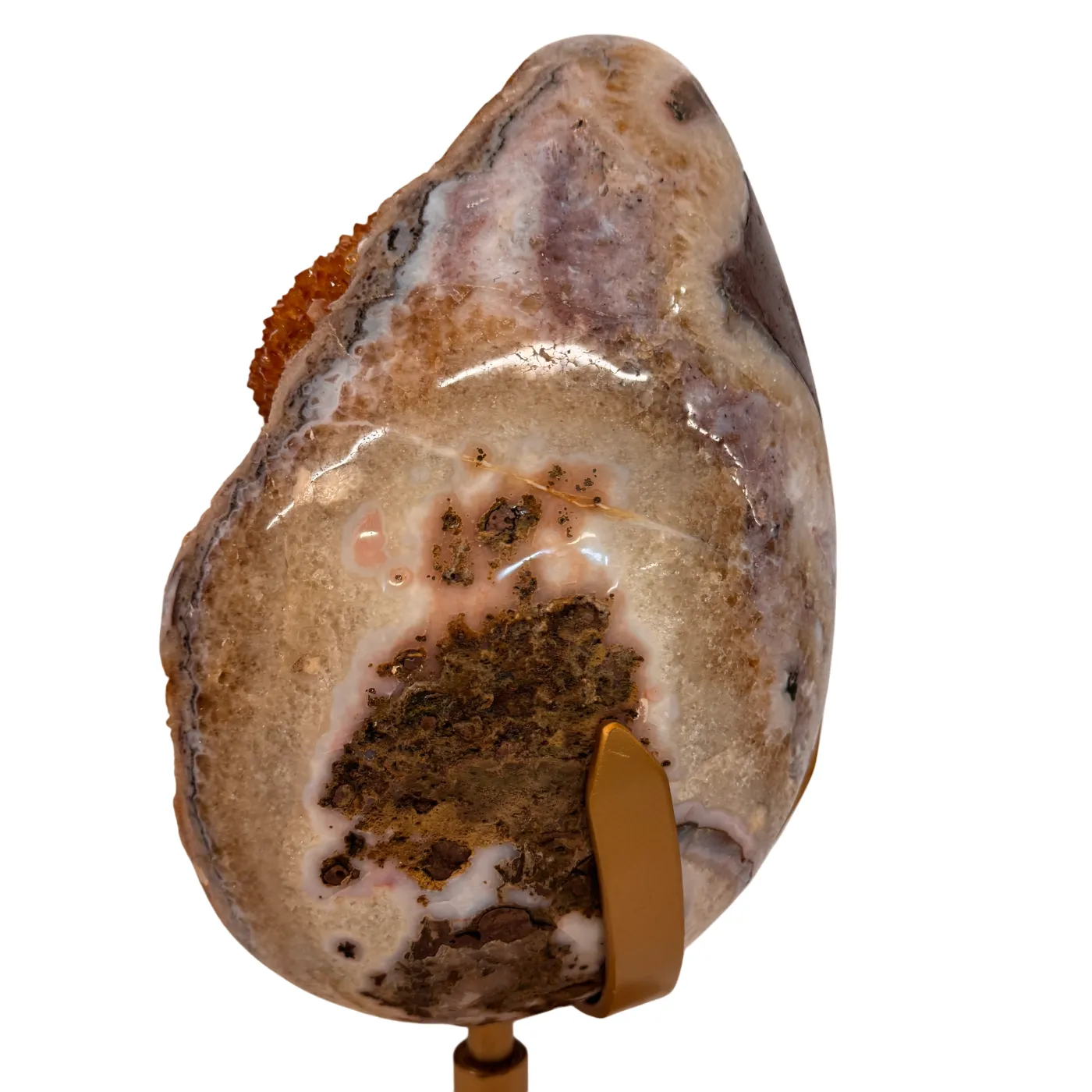 Zeer Uniek Citrien Ei op Draaibare Metalen Standaard – 27,54 kg (alleen afhalen)