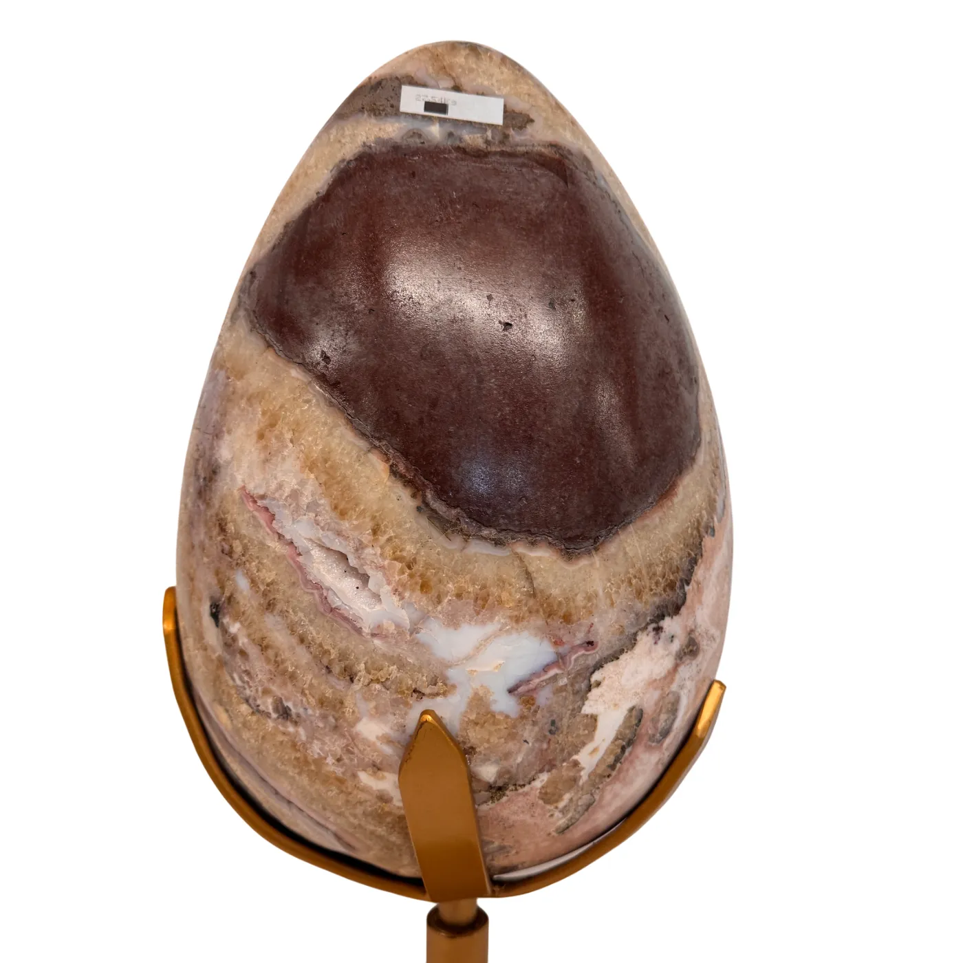 Zeer Uniek Citrien Ei op Draaibare Metalen Standaard – 27,54 kg (alleen afhalen)