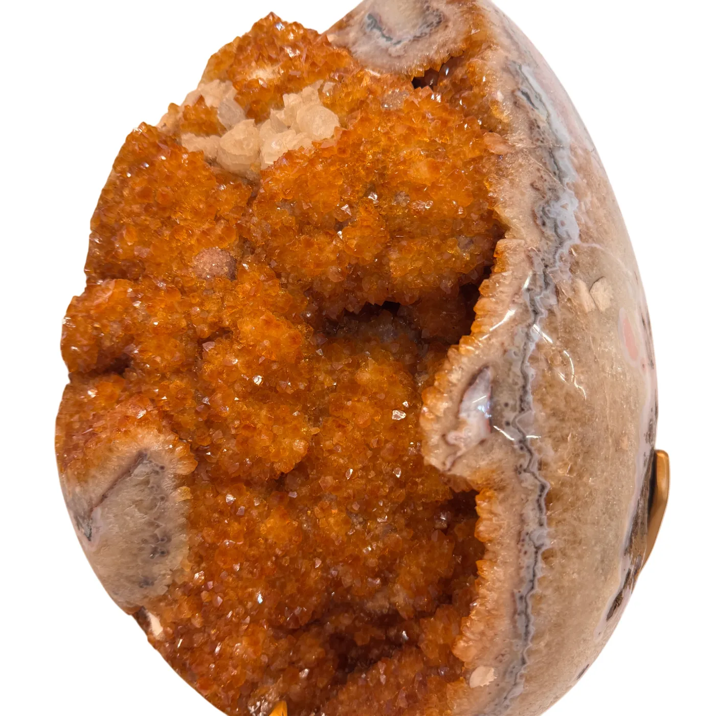 Zeer Uniek Citrien Ei op Draaibare Metalen Standaard – 27,54 kg (alleen afhalen)