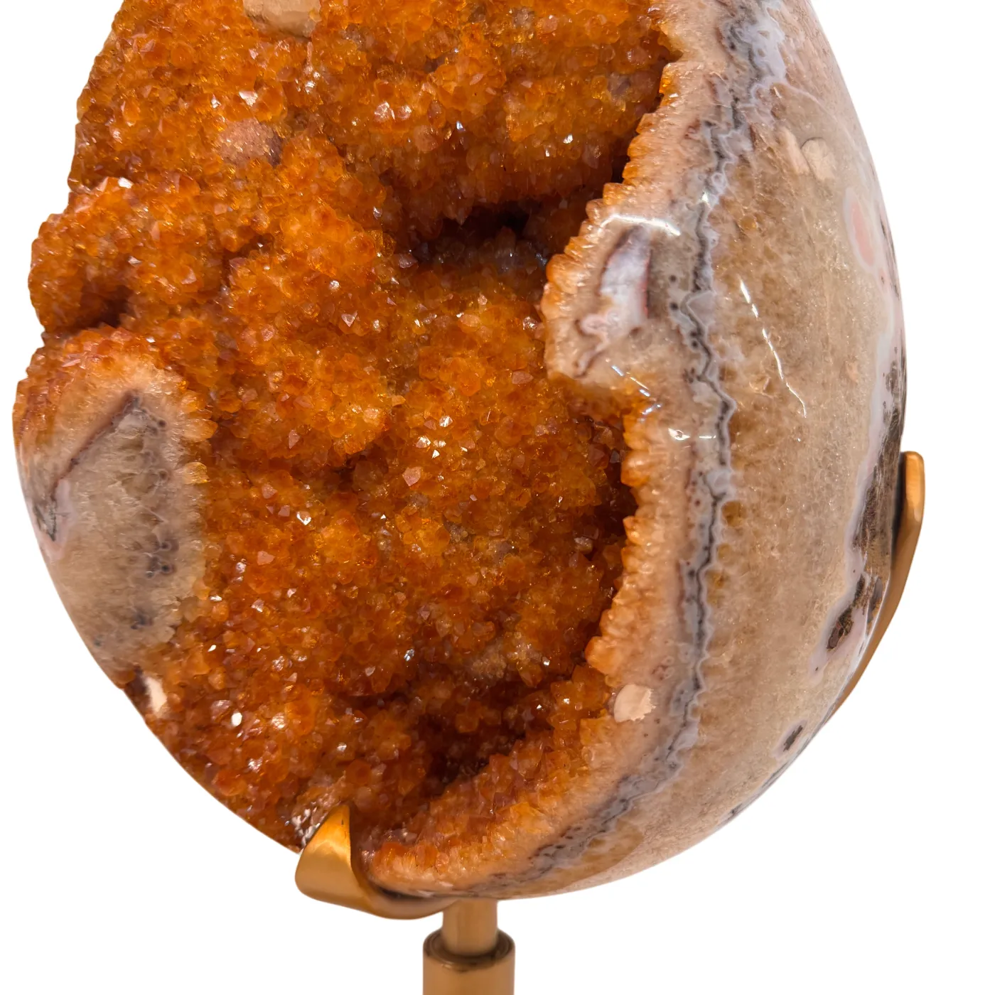 Zeer Uniek Citrien Ei op Draaibare Metalen Standaard – 27,54 kg (alleen afhalen)