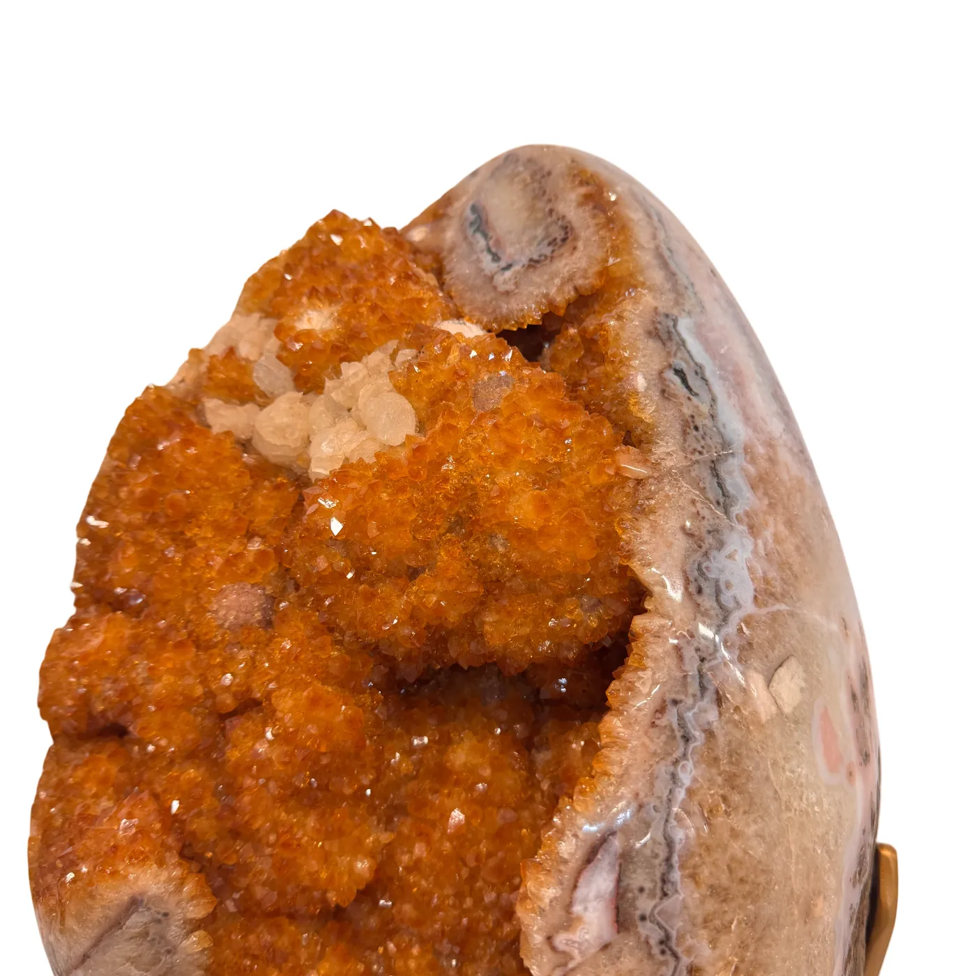 Zeer Uniek Citrien Ei op Draaibare Metalen Standaard – 27,54 kg (alleen afhalen)