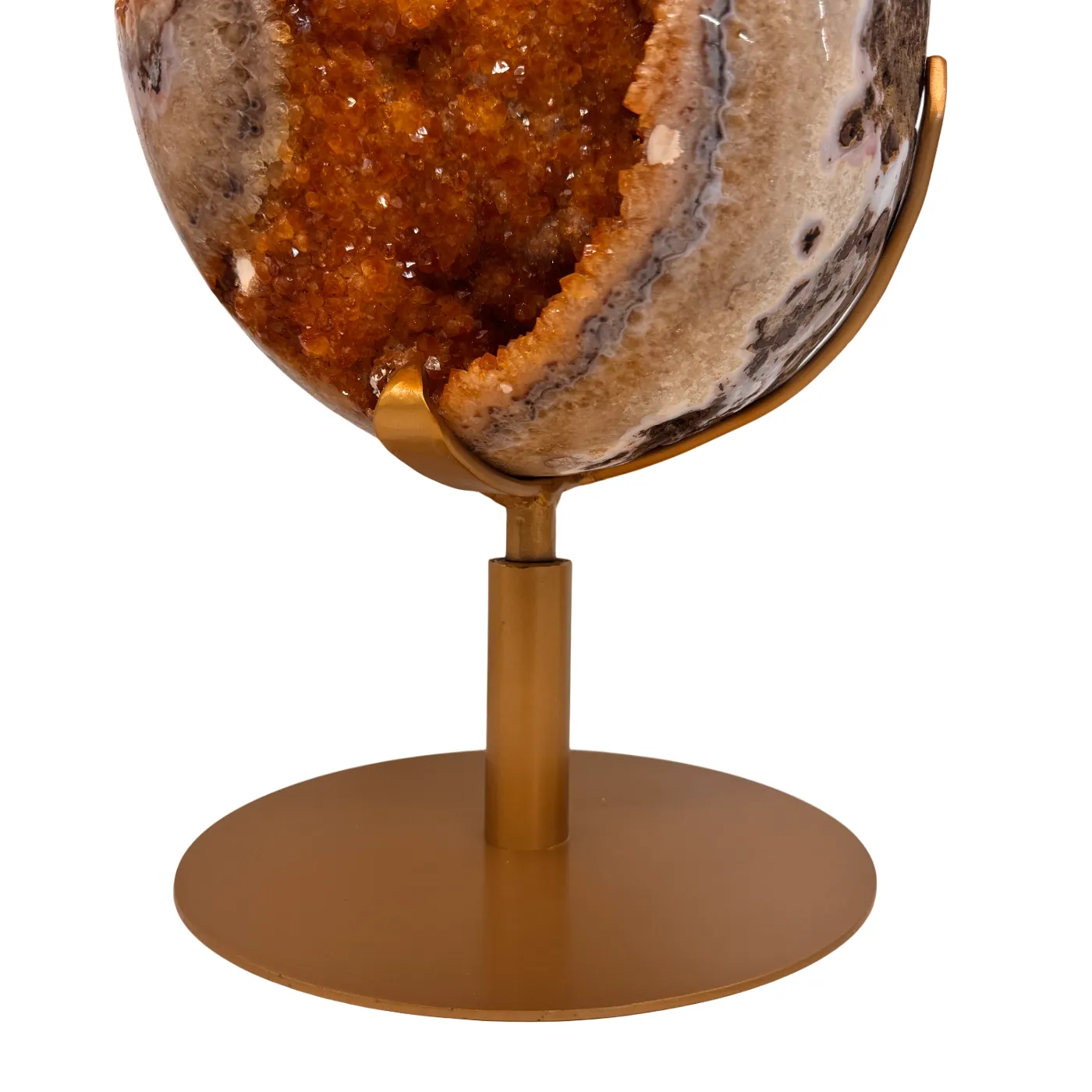 Zeer Uniek Citrien Ei op Draaibare Metalen Standaard – 27,54 kg (alleen afhalen)