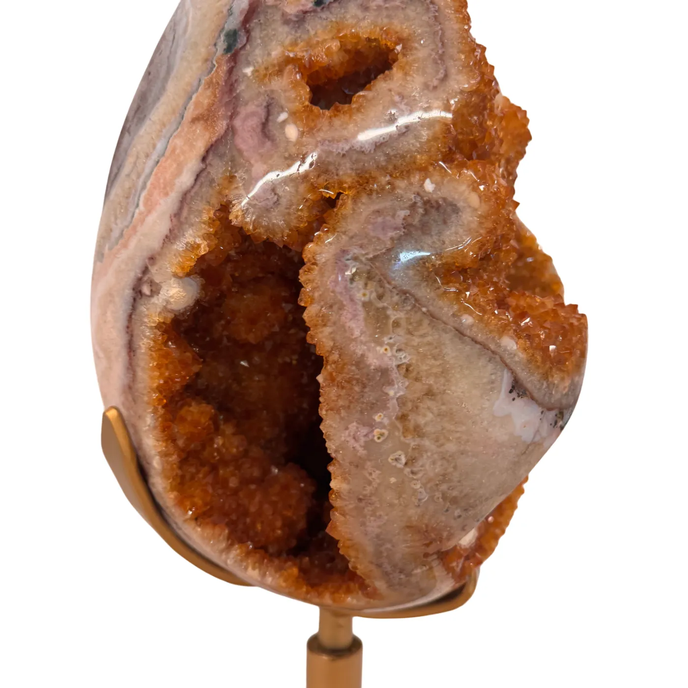 Zeer Uniek Citrien Ei op Draaibare Metalen Standaard – 27,54 kg (alleen afhalen)