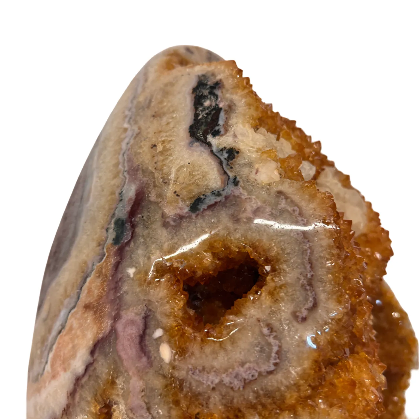 Zeer Uniek Citrien Ei op Draaibare Metalen Standaard – 27,54 kg (alleen afhalen)