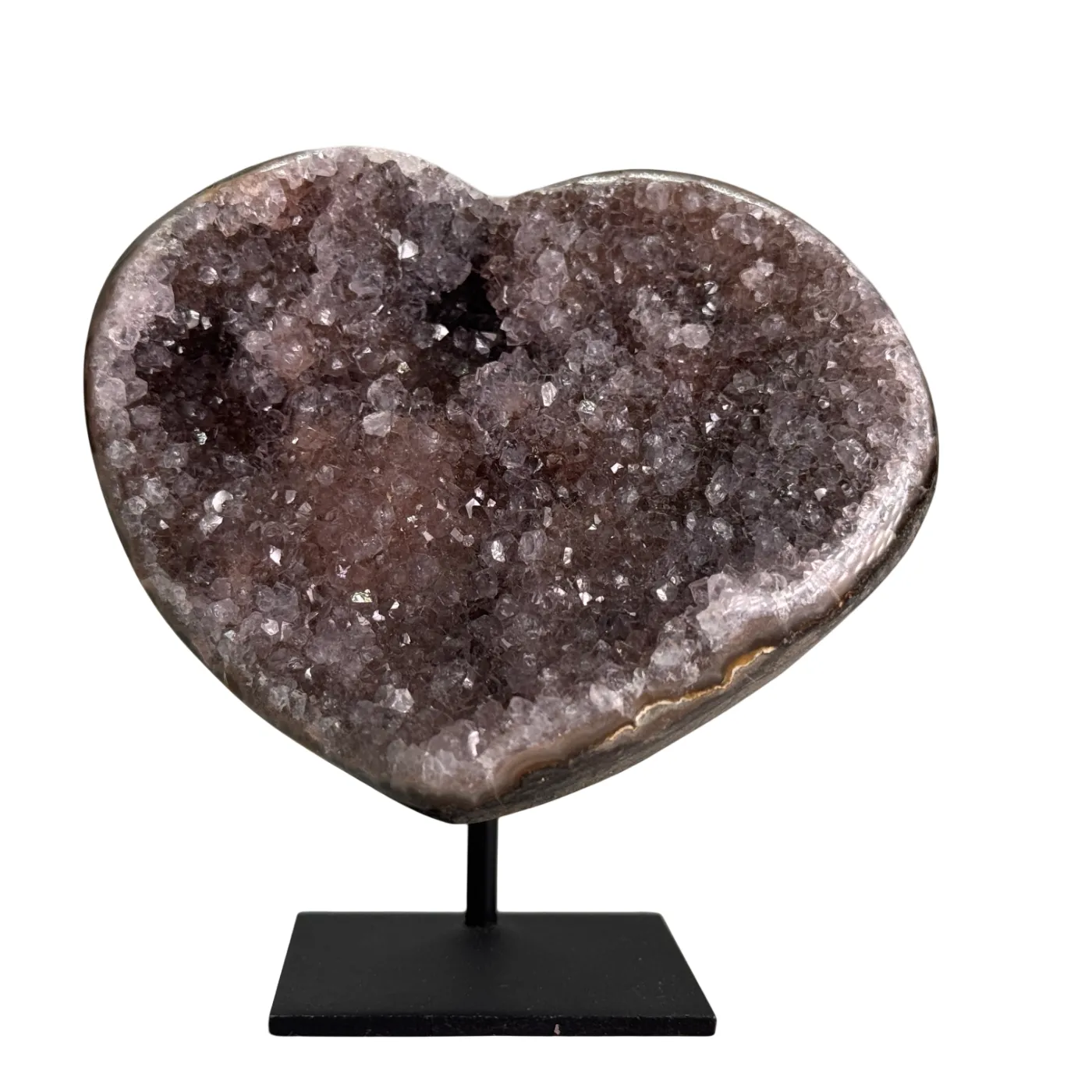 Agaat amethist klein hart op standaard #9