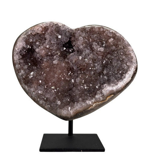 Agaat amethist klein hart op standaard #9