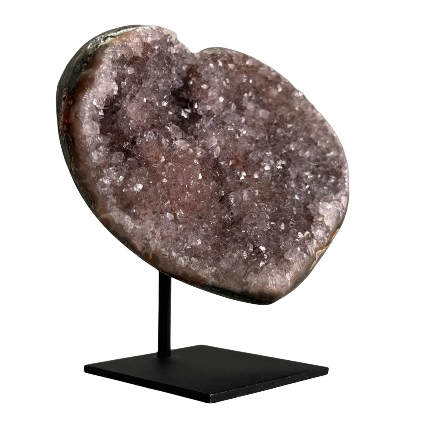 Agaat amethist klein hart op standaard #9