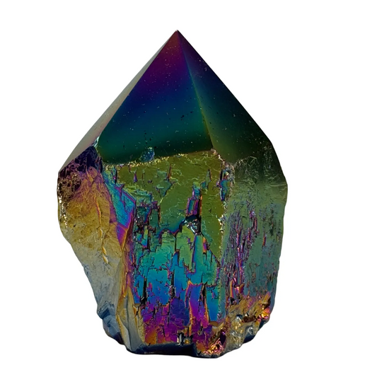 Regenboog Titanium Kwarts – Gepolijste Top & Ruwe Zijkanten | Brazilië