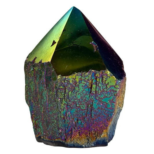 Regenboog Titanium Kwarts – Gepolijste Top & Ruwe Zijkanten | Brazilië