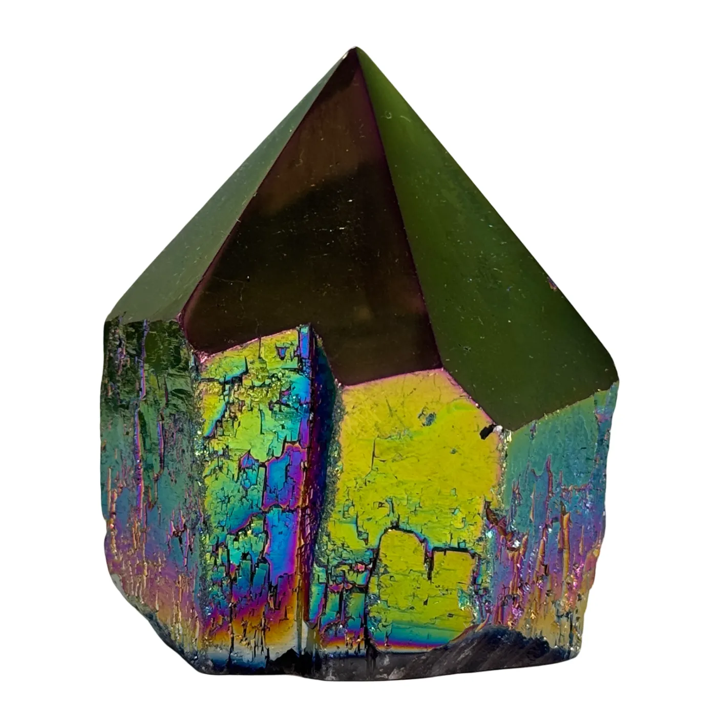 Regenboog Titanium Kwarts – Gepolijste Top & Ruwe Zijkanten | Brazilië