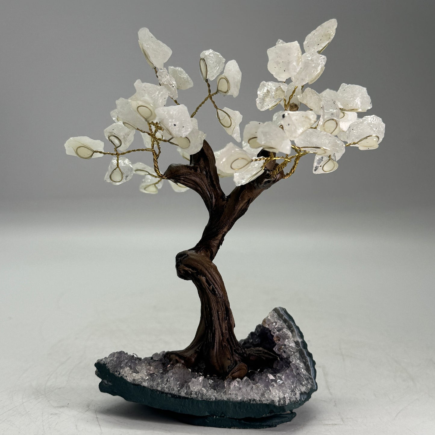 Arbre en cristal de roche de 15 cm