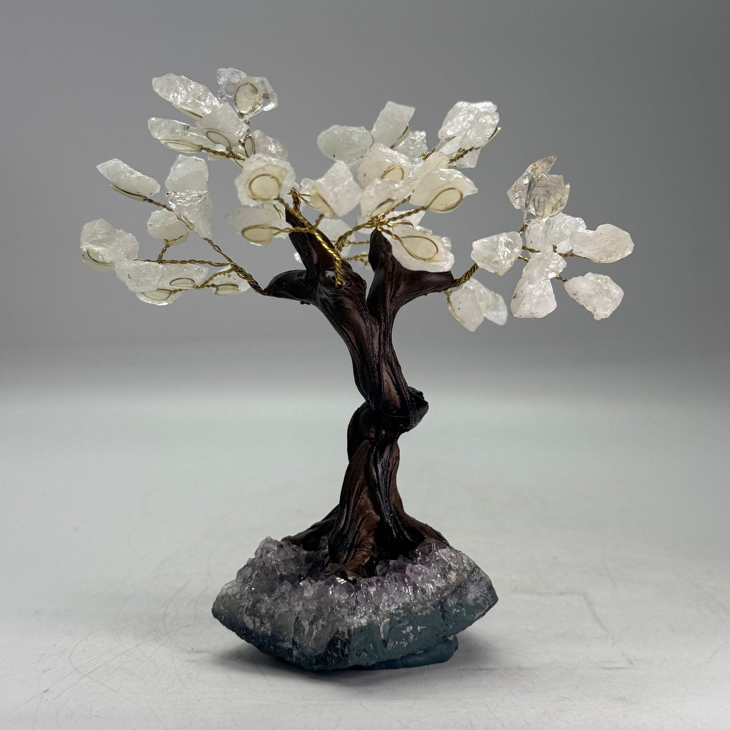 Arbre en cristal de roche de 15 cm