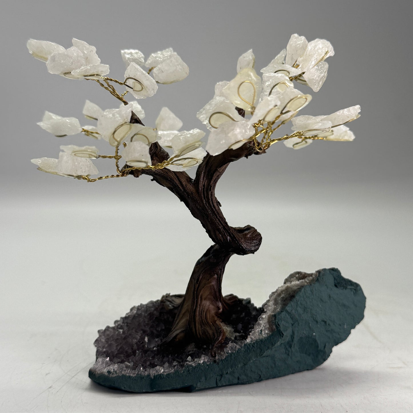 Arbre en cristal de roche de 15 cm