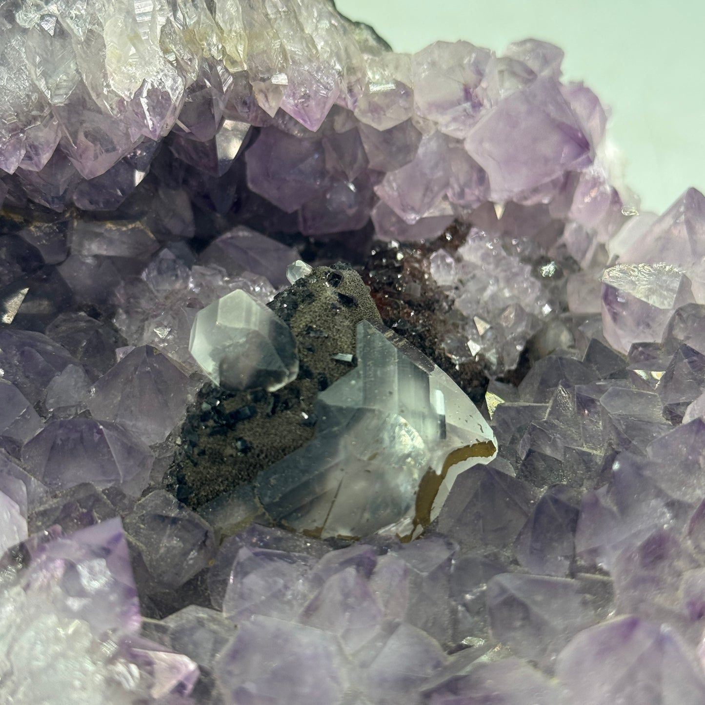 Zeer uniek amethistcluster met bergkristal – afkomstig uit Uruguay