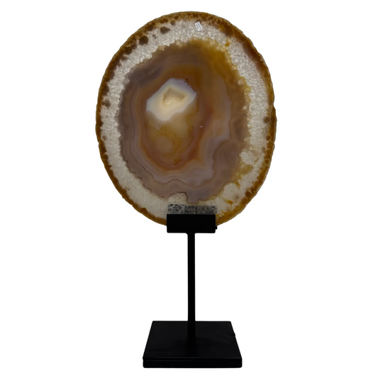 Agaatschijf op Metalen Standaard – 42 cm