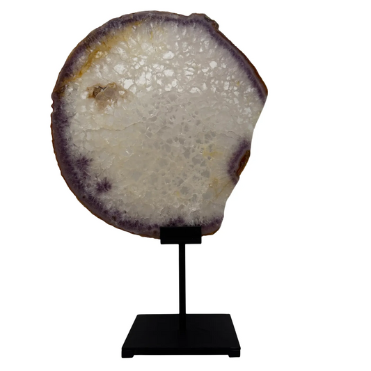 Indrukwekkende agaatschijf met amethist – Brazilië (48 cm)