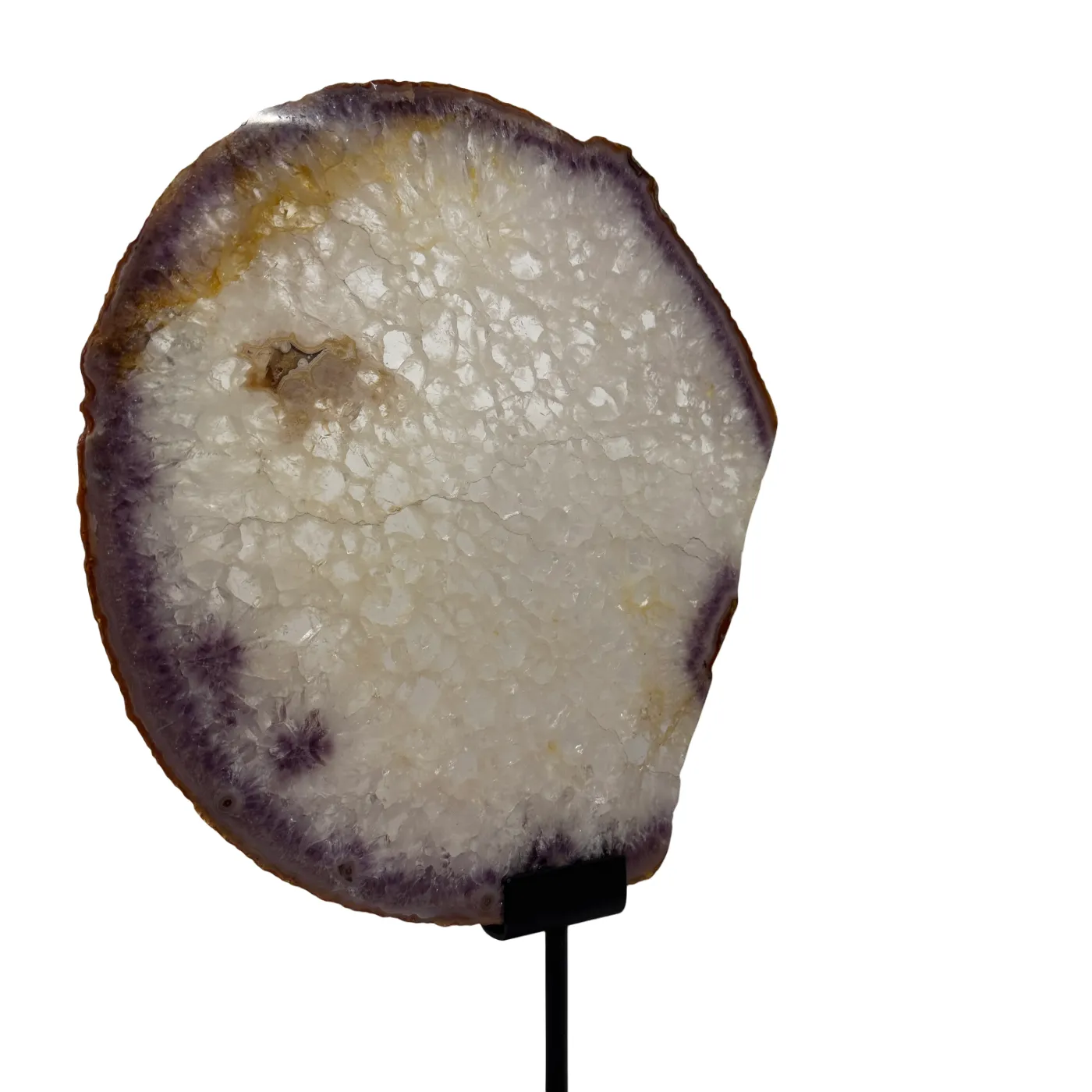 Indrukwekkende agaatschijf met amethist – Brazilië (48 cm)