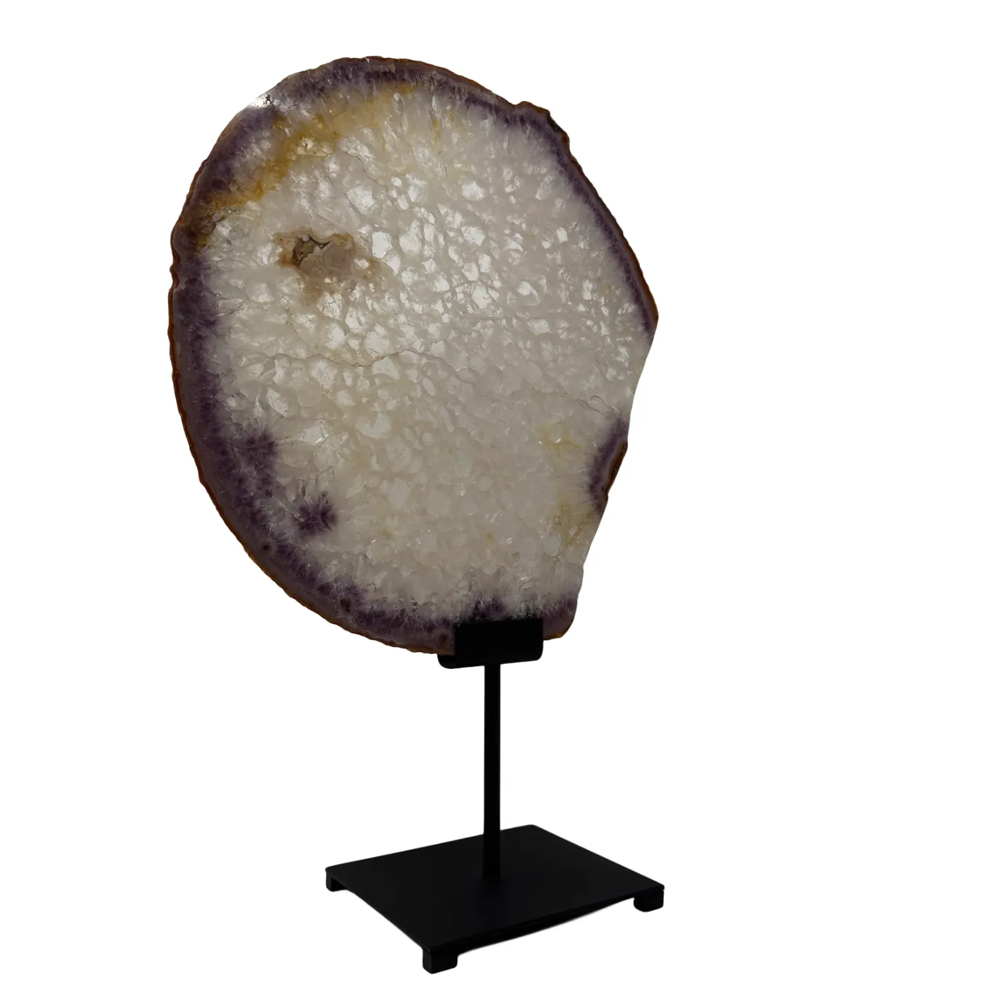 Indrukwekkende agaatschijf met amethist – Brazilië (48 cm)