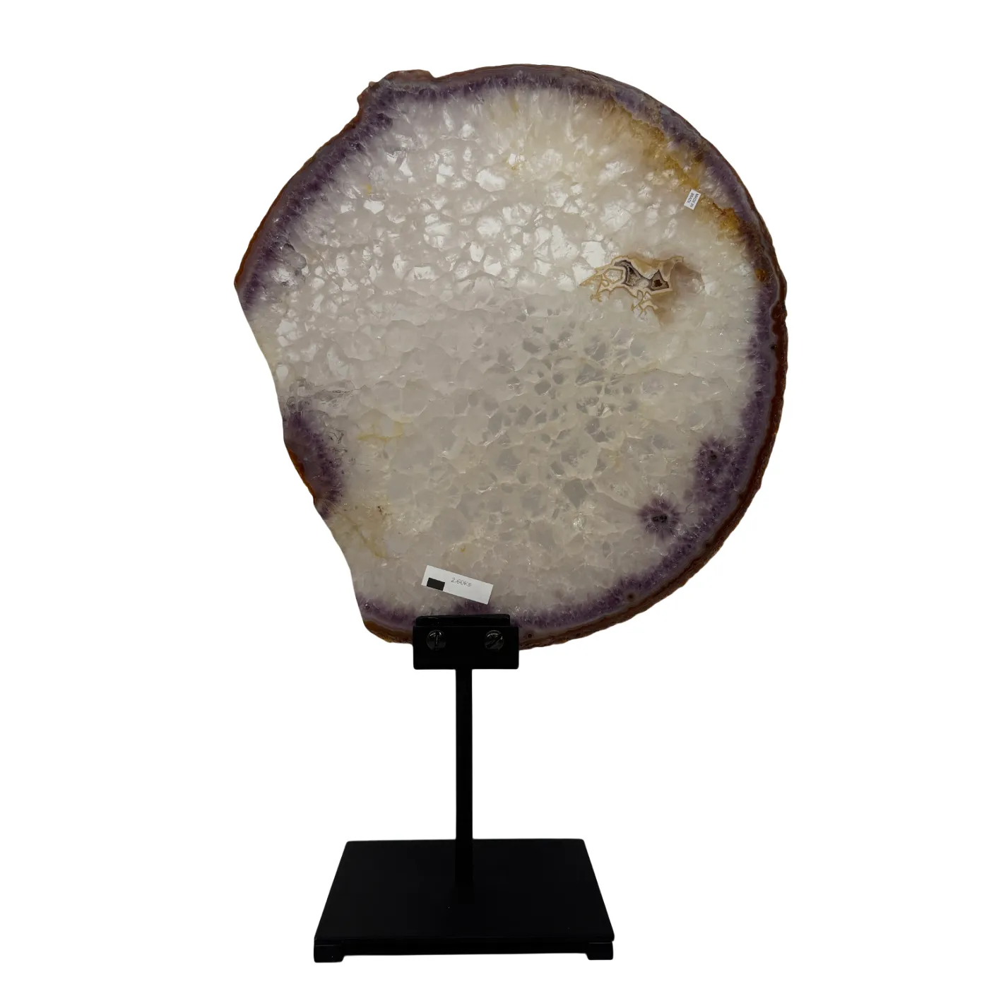 Indrukwekkende agaatschijf met amethist – Brazilië (48 cm)
