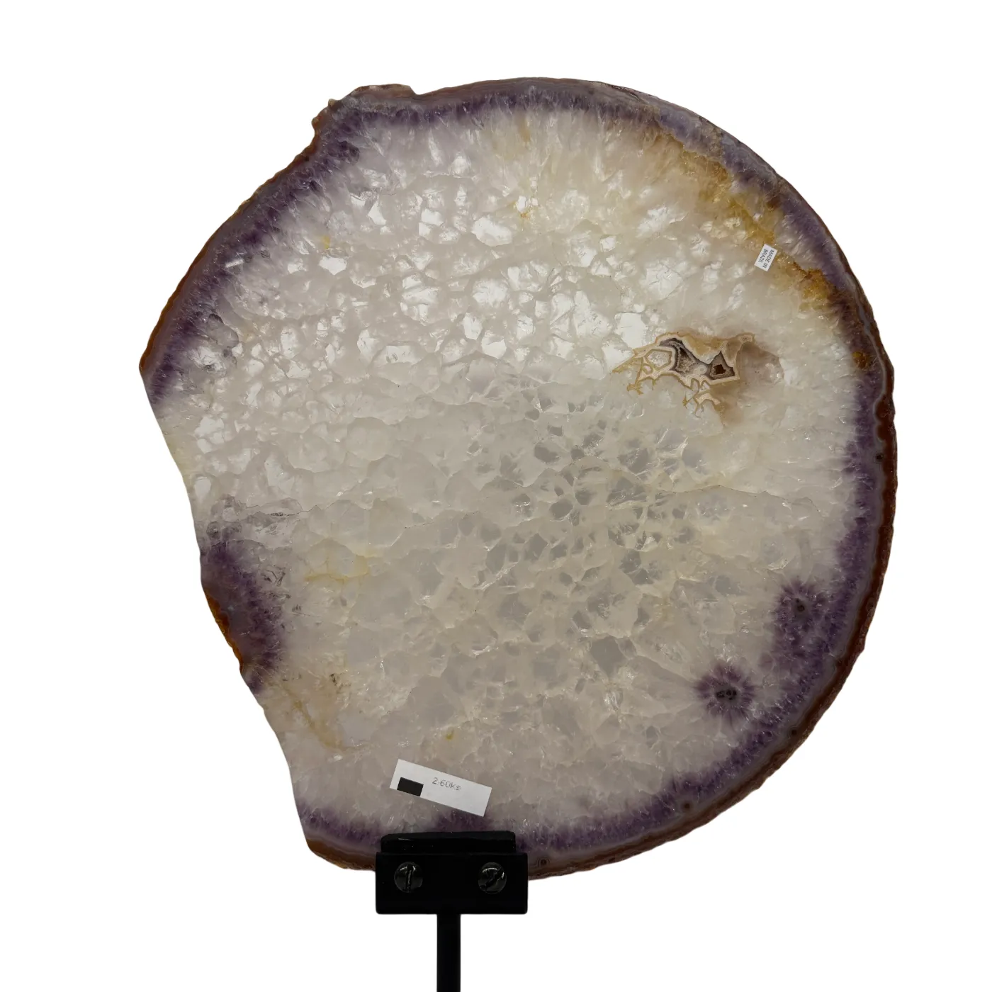 Indrukwekkende agaatschijf met amethist – Brazilië (48 cm)