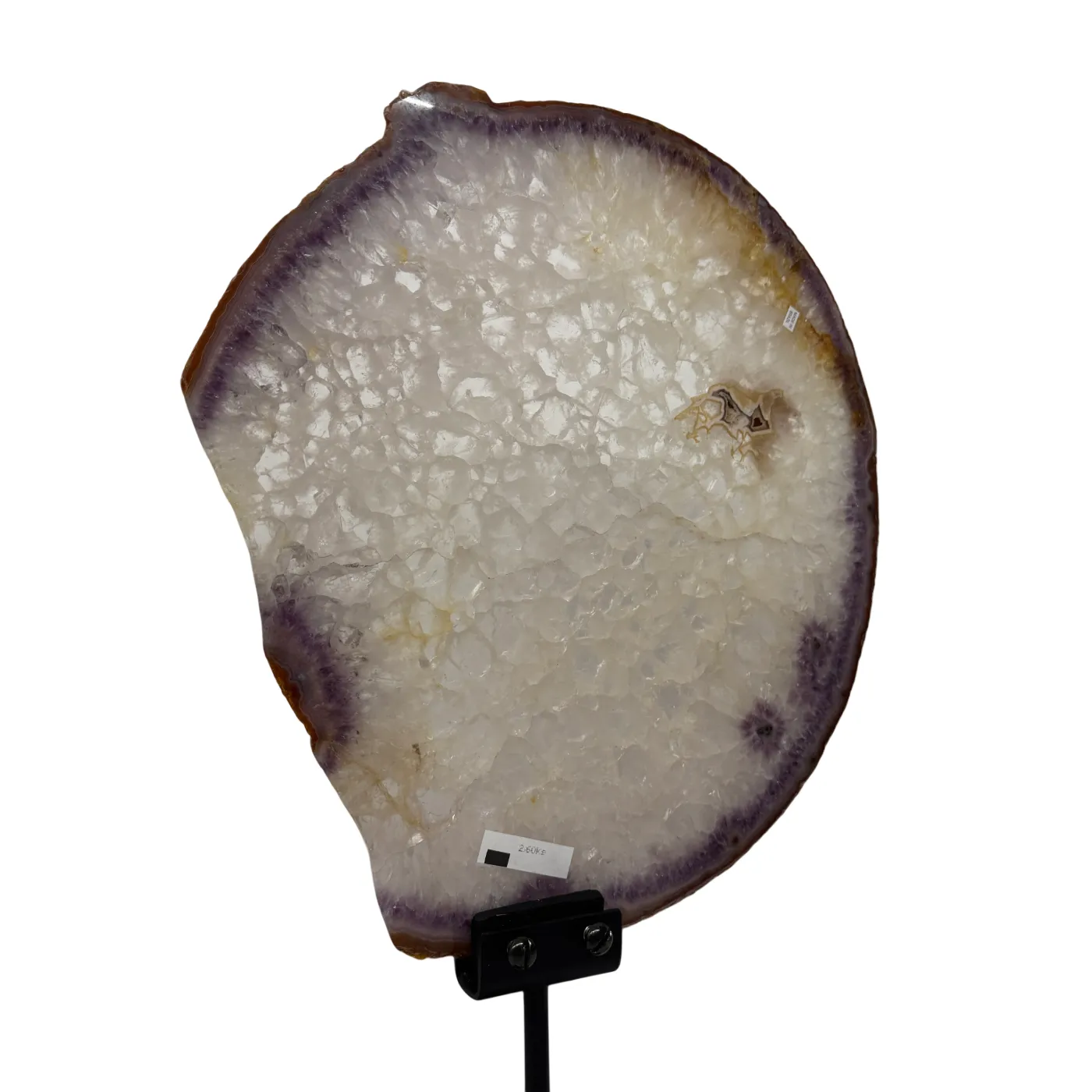 Indrukwekkende agaatschijf met amethist – Brazilië (48 cm)