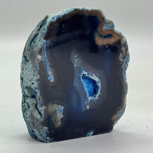 Magnifique géode d'agate bleue du Brésil (Druzy) – petite taille