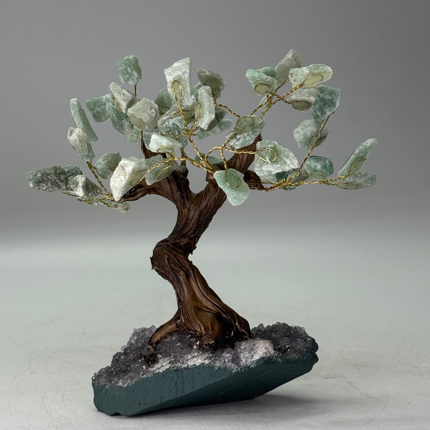 Groene kwarts edelsteen boom van 15 cm