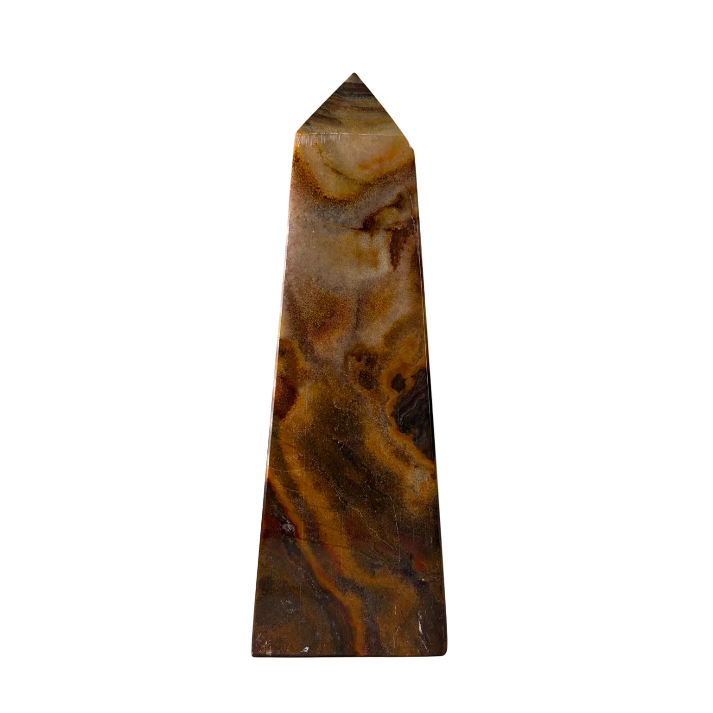 Gepolijste bruine onyx obelisk #2